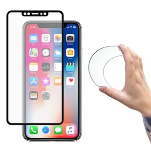 Wozinsky Full Cover Flexi Nano folia szklana szkło hartowane z ramką iPhone 11 Pro / iPhone XS / iPhone X czarny - Szkła hartowane na telefon - miniaturka - grafika 1