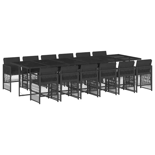 Zestaw mebli ogrodowych czarny 330 x 106 x 73 cm, krzesła 50,5 x 54 x 79 c