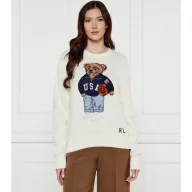 Swetry damskie - POLO RALPH LAUREN Sweter Relaxed fit z dodatkiem lnu - miniaturka - grafika 1