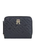 Portfele - Tommy Hilfiger Mały Portfel Damski Th Refined Med Za Mono AW0AW15755 Czarny - miniaturka - grafika 1