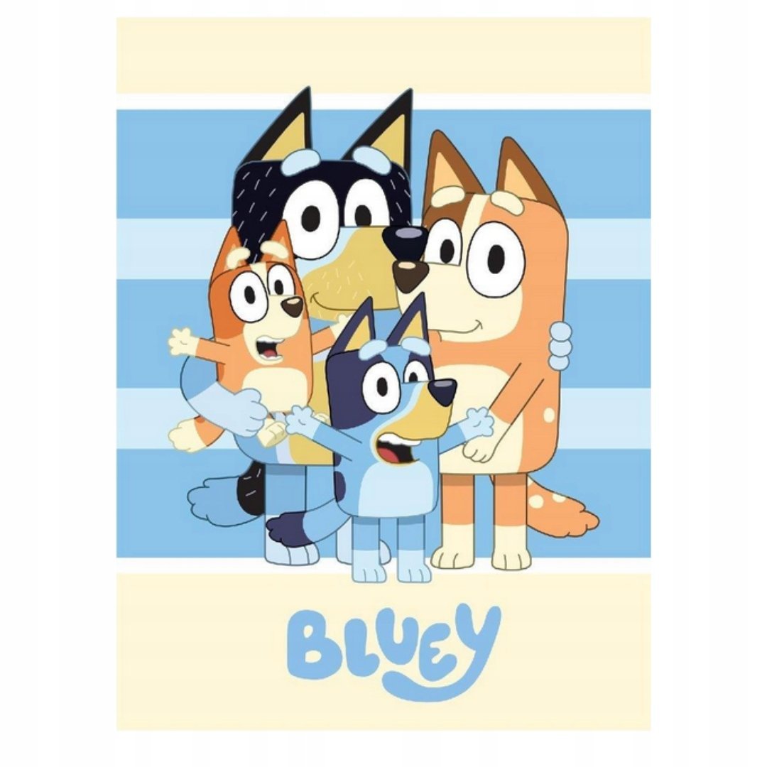 Bluey ciepły koc 100x140 cm z motywem bajkowym
