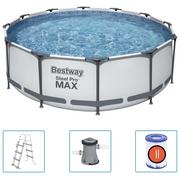 Baseny ogrodowe - vidaXL Bestway Basen Steel Pro MAX z akcesoriami, 366x100 cm - miniaturka - grafika 1