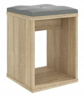 Taborety i hokery - Taboret z siedziskiem do toaletki kosmetycznej dąb sonoma - miniaturka - grafika 1