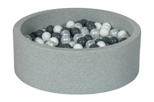 Suchy basen dla dziecka z piłeczkami 300szt (biały, perłowy, szary) - Suche baseny - miniaturka - grafika 1