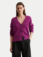 Swetry damskie - Marc O'Polo Kardigan 506 6059 61069 Fioletowy Relaxed Fit - miniaturka - grafika 1