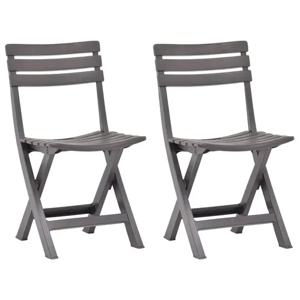 Krzesła bistro ogrodowe składane, plastik, mokka, 44x41x78 cm