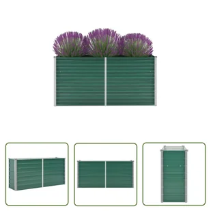 The Living Store Podwyższona donica z galwanizowanej stali 160x40x77 cm - zielona - Podwyższona Donica - Donice - miniaturka - grafika 1