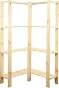 Szafy i regały magazynowe - Wamar-Sosenka MAXI Regał Narożny Drewniany 166,4x85x30 cm 4 Półki ażurowe Surowy Drewno sosnowe Naturalny MAXI-4ZA - miniaturka - grafika 1
