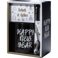 Zestawy sztućców - Zestaw świąteczny kubek i łyżeczka Happy New Year - miniaturka - grafika 1