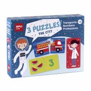 Puzzle - Apli Kids Kids - Zestaw Puzzli Dwuelementowych Kids - Miasto 3+ - miniaturka - grafika 1