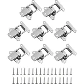 Zawiasy, okucia i inne akcesoria - Zestaw 8 elementów, stalowy zatrzask napinający, zatrzask sprężynowy, zatrzask sprężynowy, klamra sprężynowa, akcesoria blokujące, ze śrubami, do skr - miniaturka - grafika 1