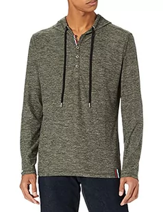 KEY LARGO Męski T-shirt Jesse Hoody, czarno-beżowy., XXL - Koszulki męskie - miniaturka - grafika 1