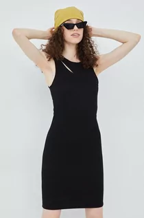 Sukienki - Pieces sukienka kolor czarny mini dopasowana - grafika 1