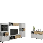 Inne meble do salonu - Zestaw Mebli do Salonu 2 Lamir MebloCross Dąb Grange / Grafit Mat / Czarny Mat - miniaturka - grafika 1