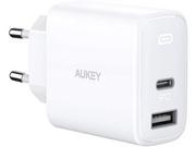 Ładowarki do telefonów - Aukey PA-F3S ŁADOWARKA SIECIOWA 32W 2XUSB-C PD 3.0 - miniaturka - grafika 1