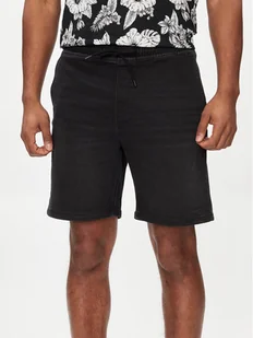 Jack&Jones Szorty jeansowe Chris 12249165 Czarny Relaxed Fit - Spodenki męskie - miniaturka - grafika 1