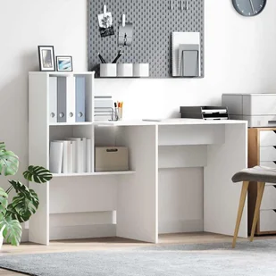 vidaXL Biurko Biały 131.5 x 50 x 106.5 cm Materiał drewnopochodny - Biurka - miniaturka - grafika 1