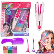 Prostownice i karbownice do włosów - Zestaw Do Koloryzacji Włosów Prostownica Kolorowe Kredy Spinki Grzebień EDUKAMP - miniaturka - grafika 1