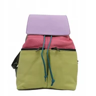 Torebki damskie - Plecak skórzany pojemny kieszenie wygodny kolorowy zero waste OLIVKA - miniaturka - grafika 1