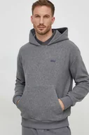 Bluzy męskie - Calvin Klein bluza męska kolor szary z kapturem melanżowa - miniaturka - grafika 1