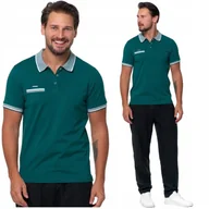 Koszulki męskie - Koszulka Polo Męska Bawełniana Polówka Modna Premium ZIELONY MORAJ - M - miniaturka - grafika 1
