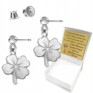 Biżuteria dla dzieci - Kolczyki Dziecięce Koniczynka Kolczyki Srebrne Komunia Grawer Srebro 925 - miniaturka - grafika 1