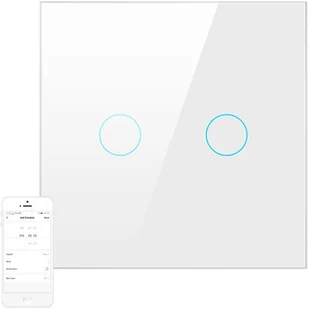 Dotykowy Włącznik Światła WiFi Avatto TS02-EU-W2 Podwójny TUYA (biały) - Systemy inteligentnych domów - miniaturka - grafika 1