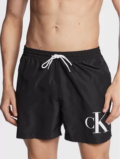 Kąpielówki męskie - Calvin Klein Swimwear Szorty kąpielowe KM0KM00849 Czarny Regular Fit - grafika 1