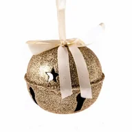 Ozdoby bożonarodzeniowe - Metalowy dzwonek z gwiazdką złoty, 7,5 cm - miniaturka - grafika 1