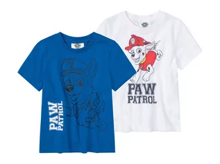 Koszulki dla chłopców - T-shirty chłopięce bawełniane z nadrukiem z bajki, 2 sztuki (122/128, Wzór Psi Patrol) - grafika 1