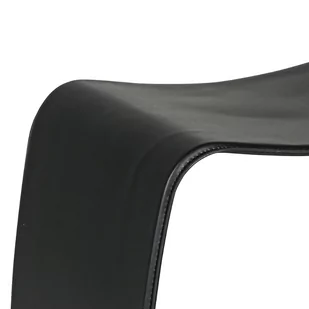 Fotel biurowy, krzesło biurowe Drewniany stołek BENTWOOD II, eko skóra, czarny - Fotele i krzesła biurowe - miniaturka - grafika 2