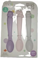 Sztućce dla dzieci - ŁYŻECZKI SILIKONOWE W KSZTAŁCIE ZWIERZĄT PASTELOWE DLA DZIECI MELII S482 - miniaturka - grafika 1