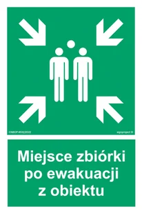 AC085 MIEJSCE PO EWAKUACJI Z OBIEKTU, PS - PŁYTA PCV 1MM FOTOLUMINESCENCYJNA; (350X525MM) - Systemy ekspozycyjne i znaki informacyjne - miniaturka - grafika 1