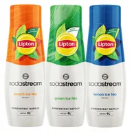Syropy i koncentraty owocowe - Zestaw 3 koncentratów Sodastream Lipton Ice Tea Peach + Lemon + Green - miniaturka - grafika 1