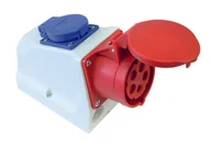 Gniazdka elektryczne - Gniazdo Kombi CEE 32A 400V 3P+Z+N + 230V z bolcem okablowane IP44 - miniaturka - grafika 1
