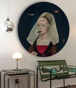 Tapety - Dots Nordic Lady - samoprzylepna tapeta w kształcie koła - miniaturka - grafika 1