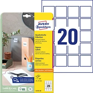 Avery Zweckform Etykiety do QR kodów Zweckform 45 x 45 mm, 20 etykiet/a4 ZW296 - Etykiety do drukarek - miniaturka - grafika 6