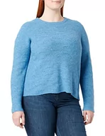 Swetry damskie - ONLY Damski sweter z dzianiny, jednokolorowy, Super Sonic/Detail:w. Melange, L - miniaturka - grafika 1