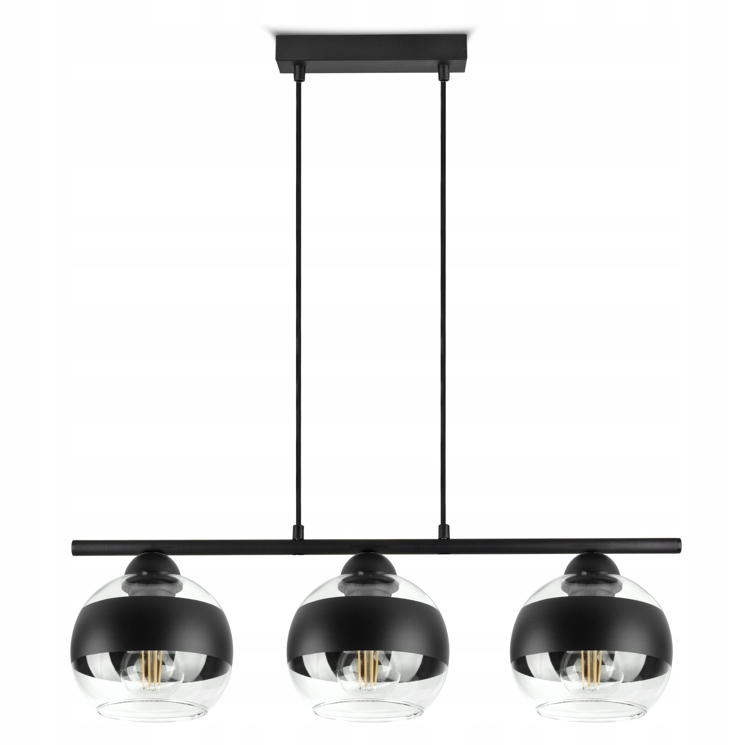 Lampa Wisząca Sufitowa Żyrandol Czarna Szklane Kule Black Belt BZR3 LED E27