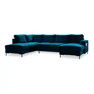 Narożniki - Morska aksamitna rozkładana sofa w kształcie litery "U" Miuform Lofty Lilly, lewostronna - miniaturka - grafika 1