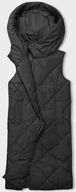 Kamizelki damskie - DŁUGA KAMIZELKA DAMSKA OVERSIZE CZARNA (5M3165-392) - J STYLE - miniaturka - grafika 1