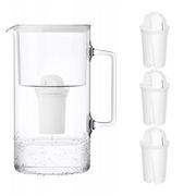 Dzbanki filtrujące - Wessper AquaClassic Crystalline 2,5L Biały szklany dzbanek filtrujący z 3 wkładami - miniaturka - grafika 1