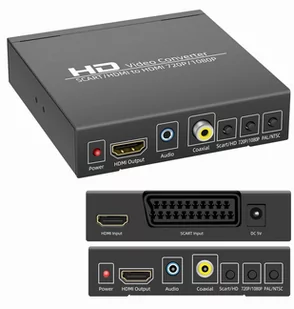 Scart/hdmi na Hdmi Coaxial jack Pal Ntsc Konwerter - Konwertery sieciowe i transceivery - miniaturka - grafika 1