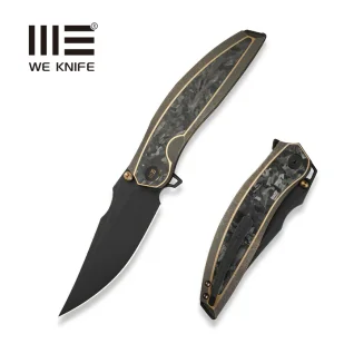 Nóż składany We Knife Quinseris Bronze Titanium/Shredded Carbon Fiber, Black Stonewashed M390 (WE23093-2) - Noże - miniaturka - grafika 1