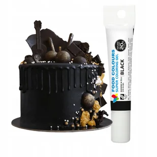 Barwnik spożywczy w żelu tubka 20g CZARNY KOLOR WYDAJNY MOCNY - Dodatki do ciast w proszku - miniaturka - grafika 1