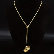 Naszyjniki - TEMU Modny naszyjnik damski 2025 ze stali nierdzewnej, kwiat życia, złoty długi naszyjnik, biżuteria - miniaturka - grafika 1