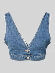 Biustonosz typu bralette jeansowy z listwą guzikową model ‘REESE’ - Biustonosze - miniaturka - grafika 1