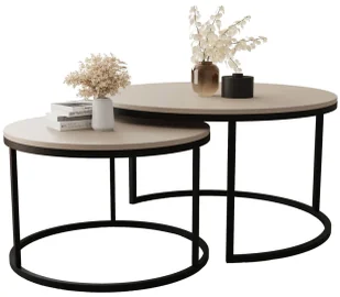 Komplet 2 Stolików Kawowych Typu 2W1 Kaszmir H6-P91 - Ławy i stoliki kawowe Komplet 2 Stolików Kawowych Typu 2W1 Kaszmir H6-P91 - Ławy i stoliki kawowe - miniaturka - grafika 1
