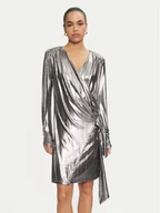 Sukienki - Karen by Simonsen Sukienka koktajlowa Regitze 10105117 Srebrny Slim Fit - miniaturka - grafika 1