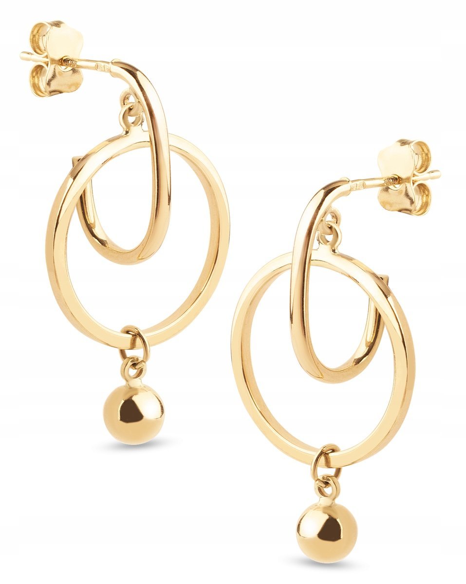 ZŁOTE BOGATE KOLCZYKI OKRĄGŁE KOŁA KULECZKA 585